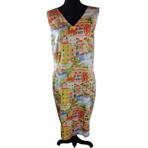 ANN TRINITY Women's Maxi Dress 1X Unique Summer Colorful Lightweight Abstract